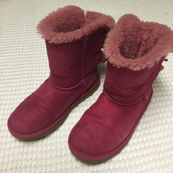 UGG Bright Pink Bailey Bow Boots size 3 - Picture 8 of 8